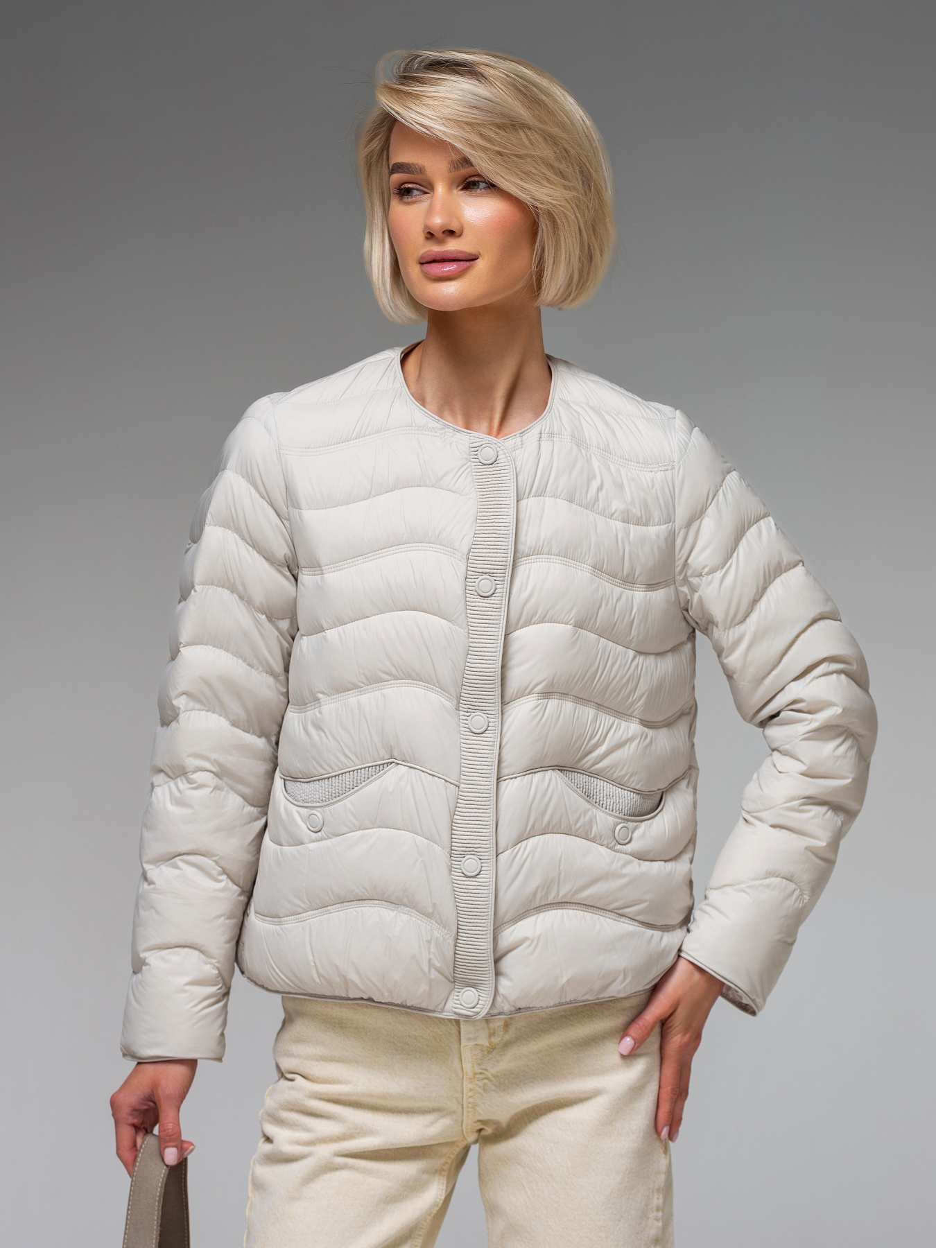 Куртки и дубленки VIVA WEAR модель 6688-light gray Фото