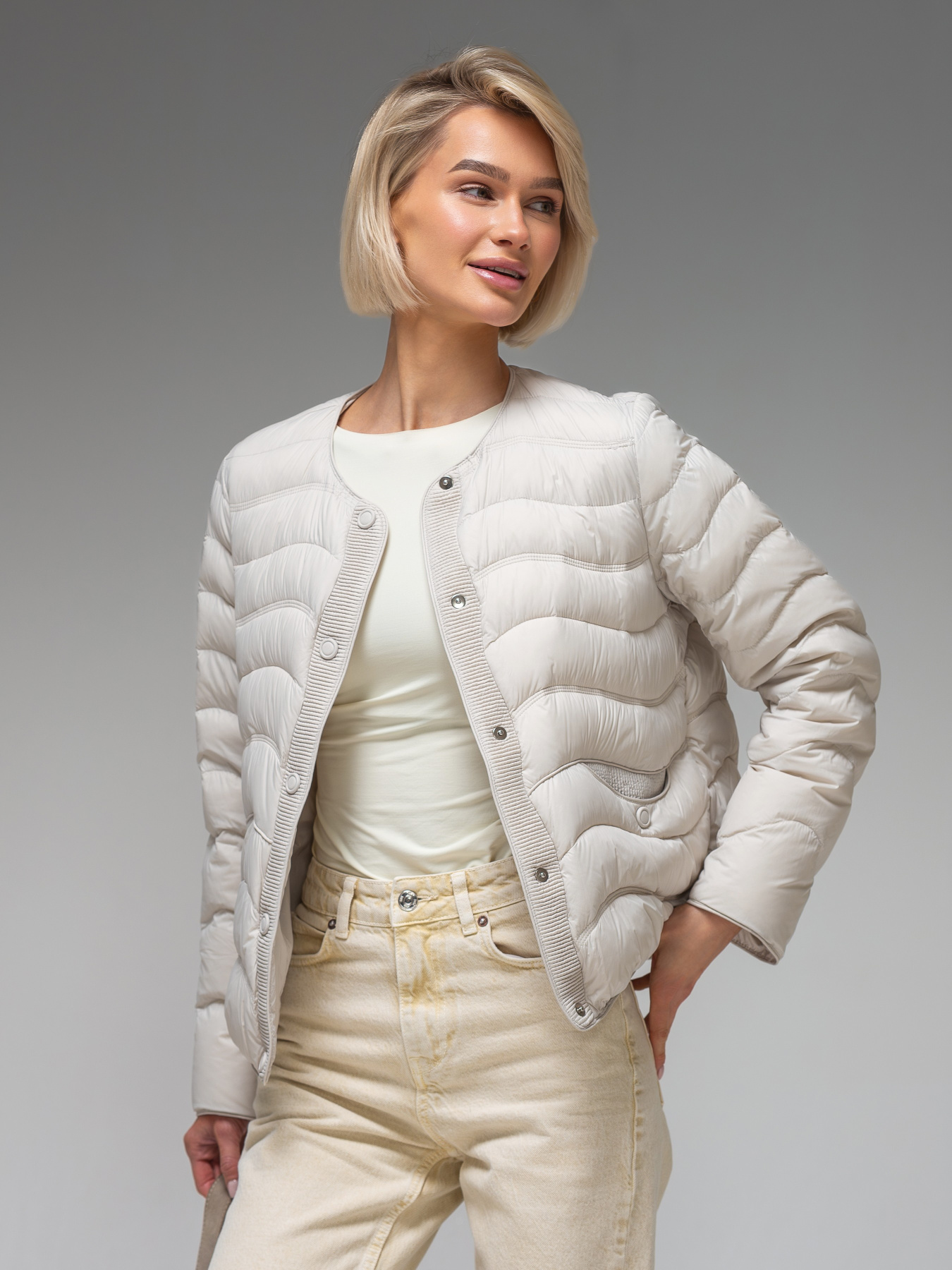 Куртки и дубленки VIVA WEAR модель 6688-light gray Фото