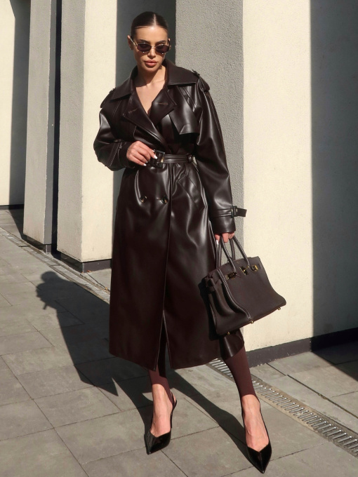 Пальта та плащі Jadone Fashion модель Trench_Nekst_podovzhenyy_chokol Фото