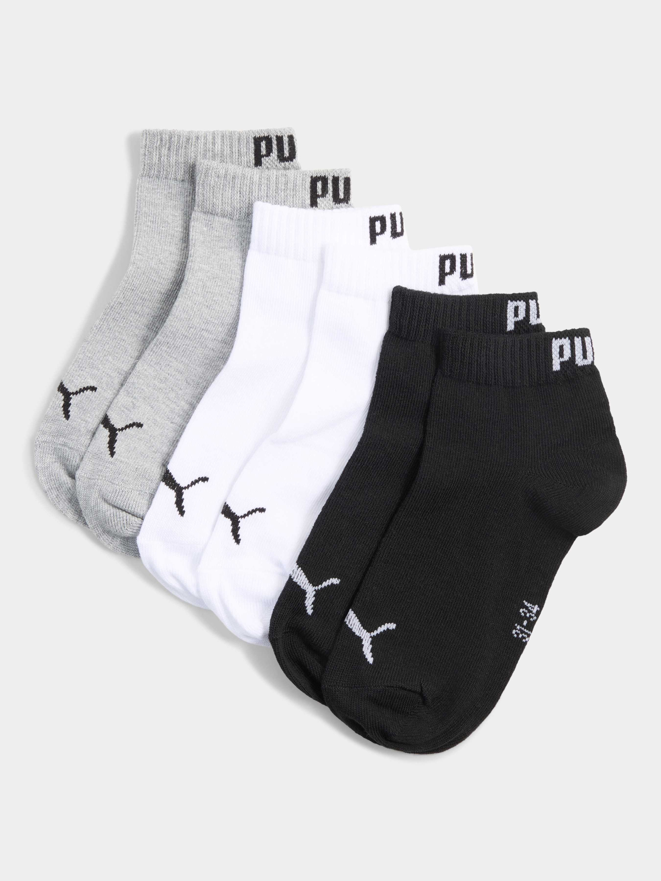 Шкарпетки та гольфи PUMA Kids Plain Quarter 3p модель 938809 Шкарпетки та гольфи PUMA Kids Plain Quarter 3p модель 938809 Фото