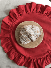Салфетка сервировочная с рюшами хлопковая водотталкивающая красная Ecotton модель 25584 Фото