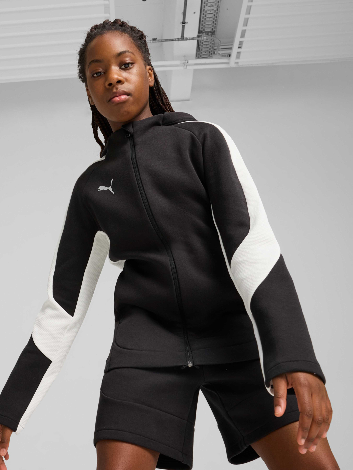 Худі та світшоти PUMA Teamevostripe Hood Jacket Jr модель 659963 Худі та світшоти PUMA Teamevostripe Hood Jacket Jr модель 659963 Фото