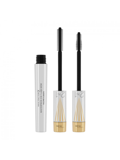 Тушь Для Ресниц Masterpiece 2IN1 Lash WOW 2в1 Объем И Удлинение Black MAX FACTOR модель 8000020296774 Фото