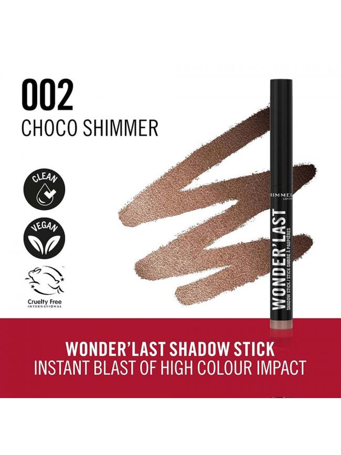 Карандаш-тени для глаз WONDER'LAST SHADOW STICK №002 Choco Shimmer RIMMEL модель 8000020595448 Фото