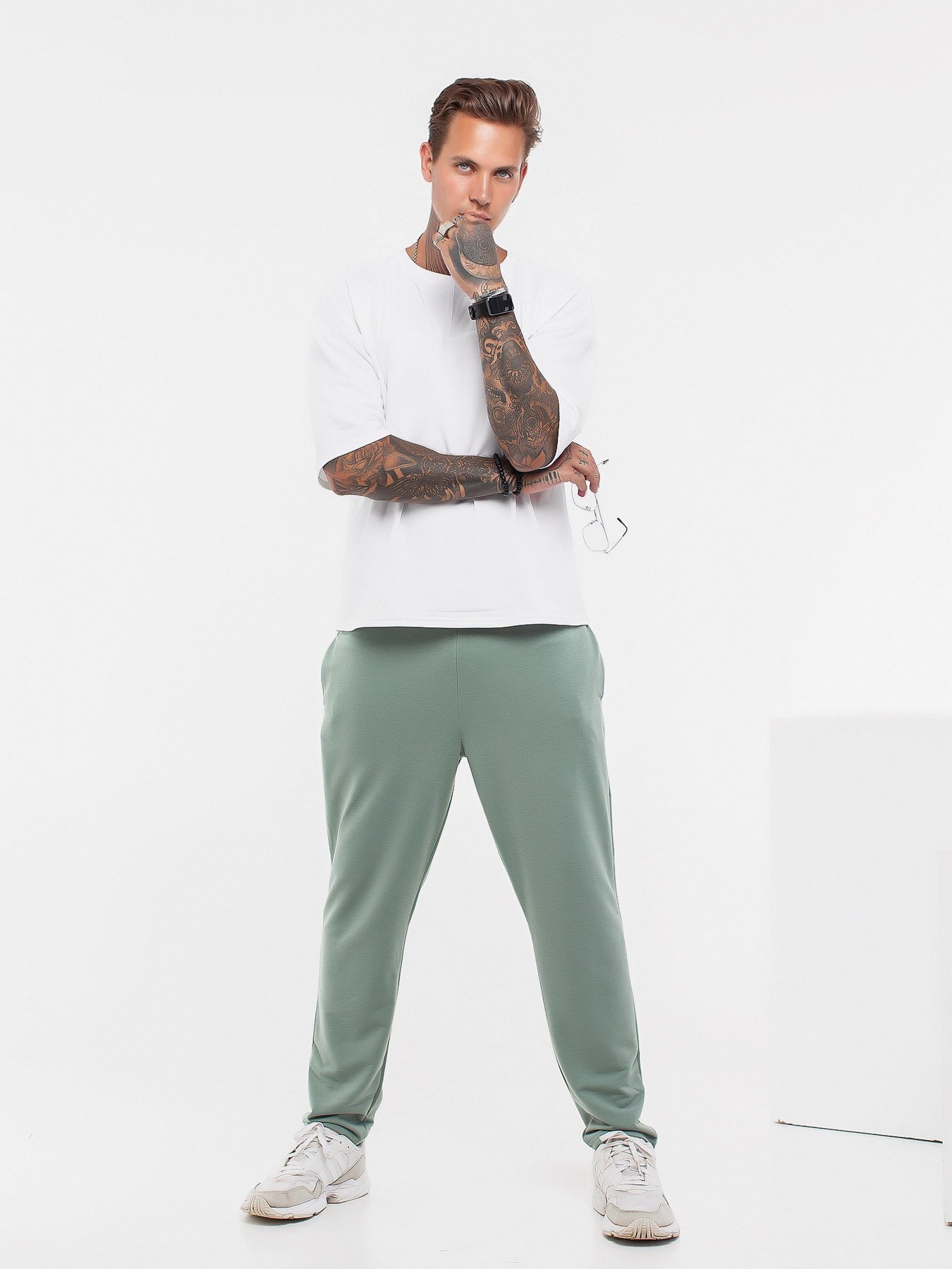 Костюмы ISSA Plus модель GN-434_mintwhite Фото