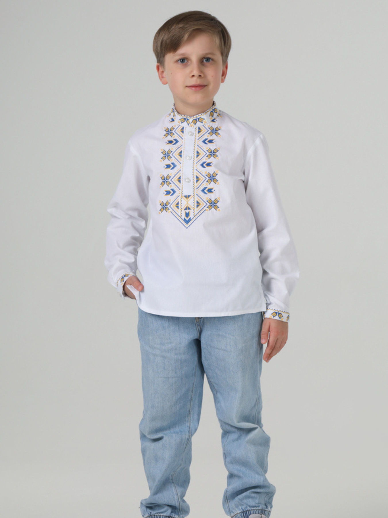 Вышиванки Folk Moda модель fm3103-blij Фото