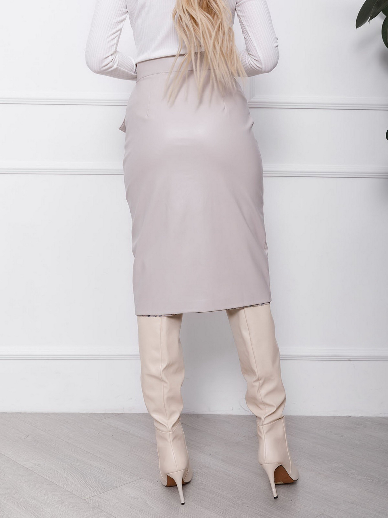 Юбки ISSA Plus модель SA-106_grey Юбки ISSA Plus модель SA-106_grey Фото