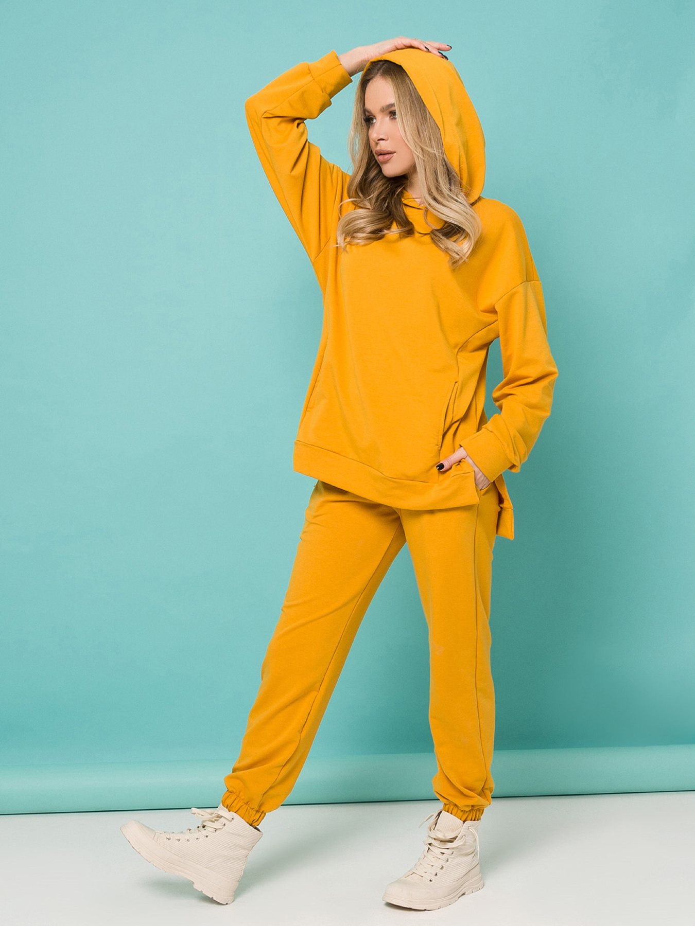 Костюми ISSA Plus модель 13190_горчичный Фото